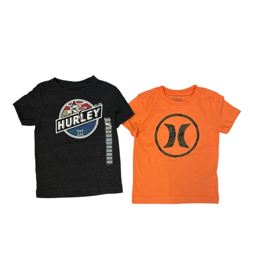 Hurley Youth Boy's 2 Pack Graphic Print Short Sleeve Tee #New